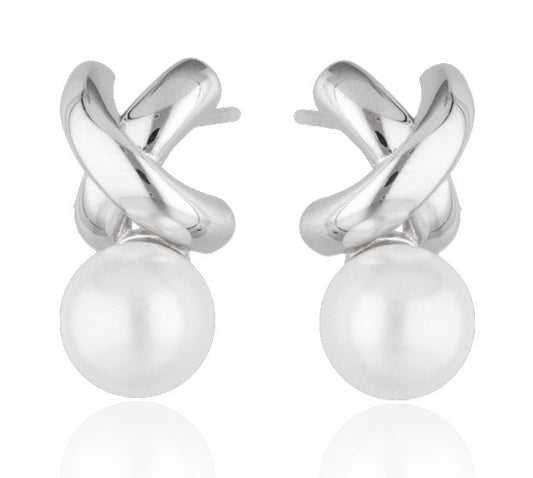 Silber Ohrringe Perle 17,3M