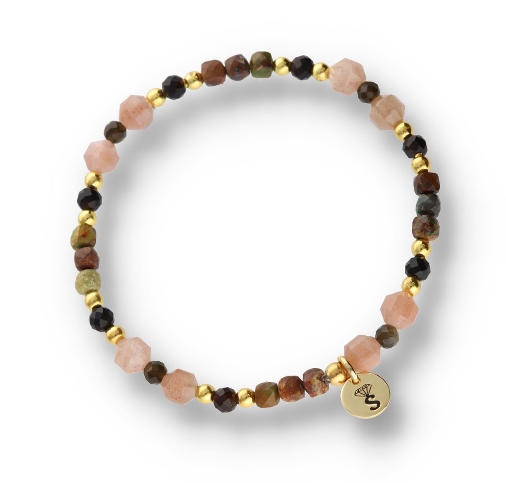 Silver Bracelet -30% Turquoise Obsidian Hematite Sunstone