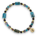 Silver Bracelet -30% lolite, ironstone, apatite, hematite, agate
