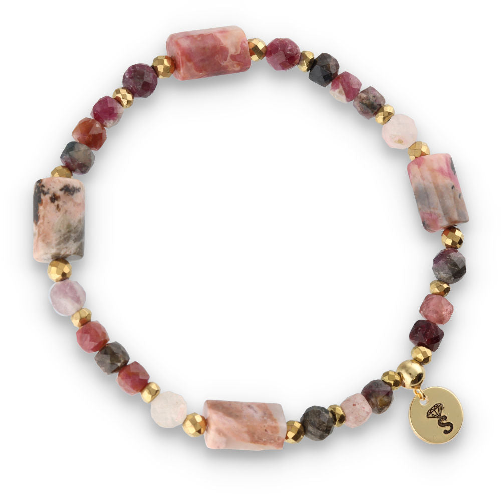 Silver Bracelet -30% Pander Tourmaline, Tourmaline, Rhodonite, Hematite
