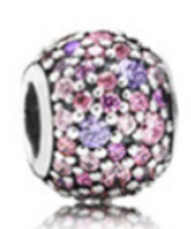 Silver Pendant with Mixed Color Stone Beads | Diameter 10.2mm