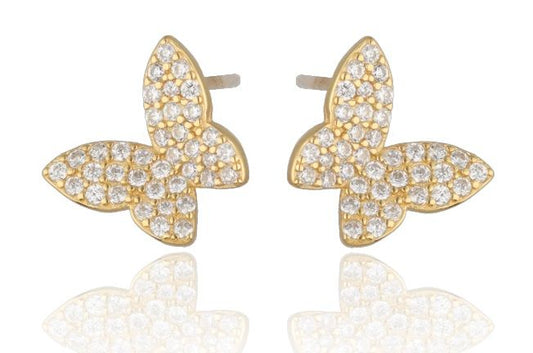 Silver Earrings Gold Plated Butterfly 11.5M