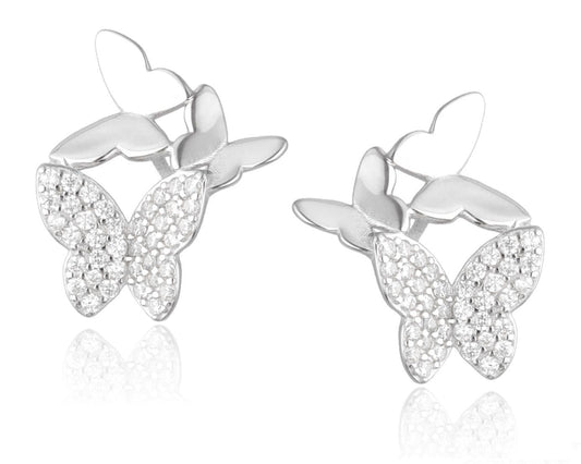 Silver Earrings Butterfly 18M