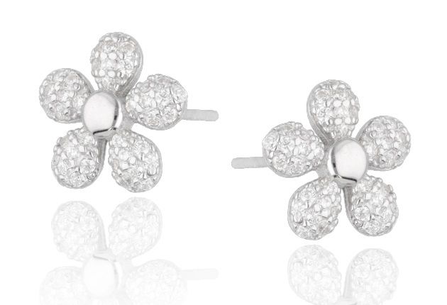 Silber Ohrringe Blume