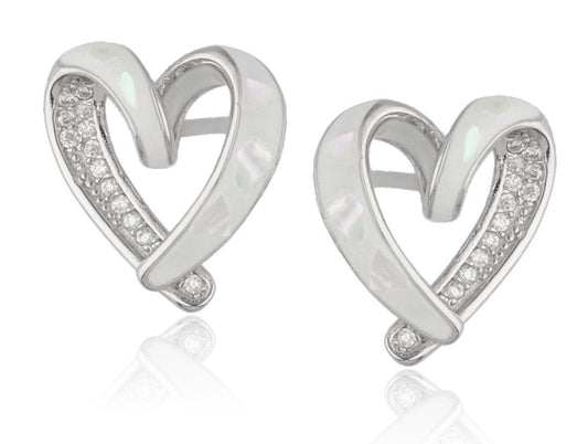Silver Earrings Heart 13M