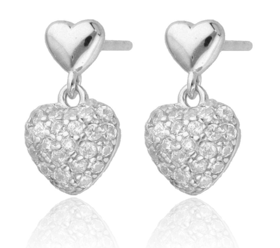 Silver Earrings Heart 12M