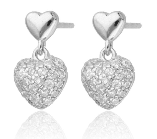 Silver Earrings Heart 12M