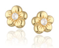 Silberohrringe Blume vergoldet 10M