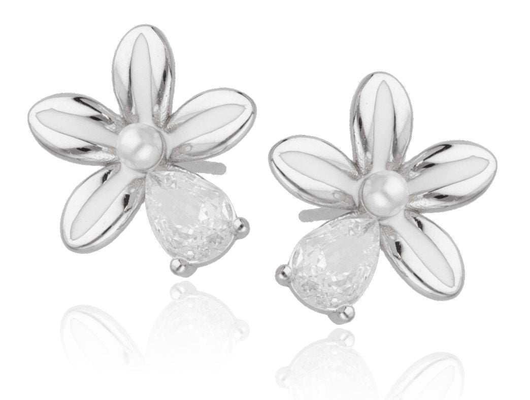 Silver Earrings Flower 14M