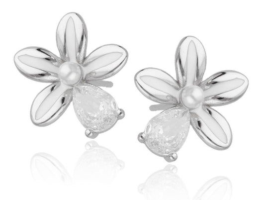 Silver Earrings Flower 14M