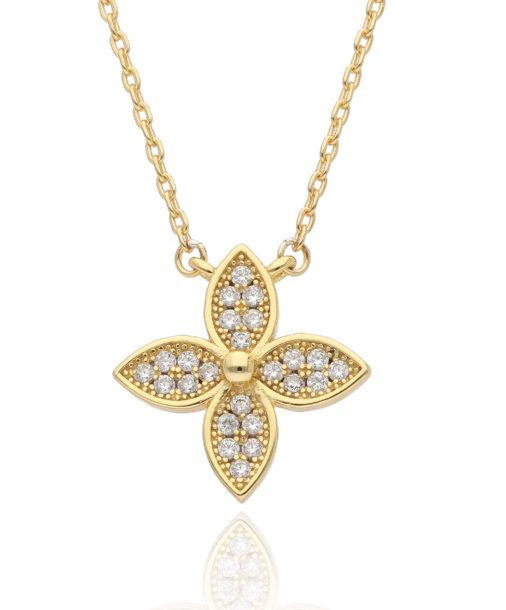 Silver Necklace 43+3 Gold Plated