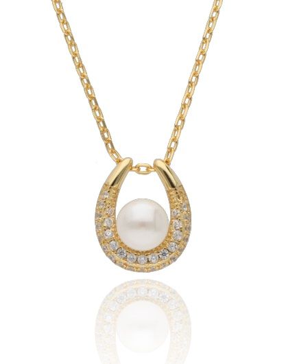 Silver Necklace Pearl 43+3 Gold Plated 11.7M