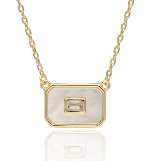 Silver Necklace Shell 43+3 Gold Plated 11.8M