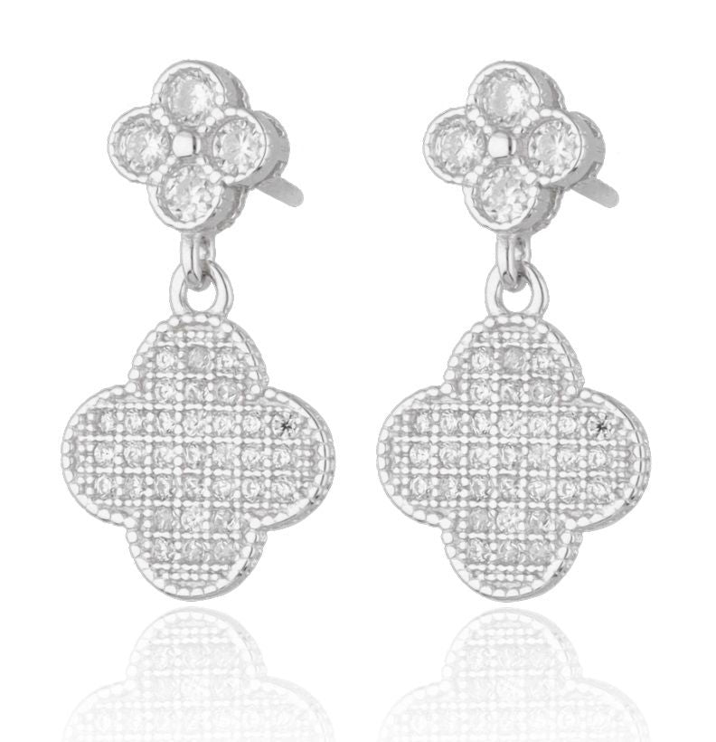 Silver Earrings Moroccan Clover 10M