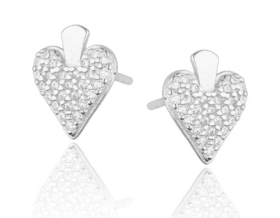 Silver Earrings Heart 10M