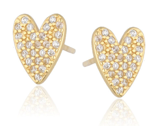 Silver Earrings Gold Plated Heart 8.7M