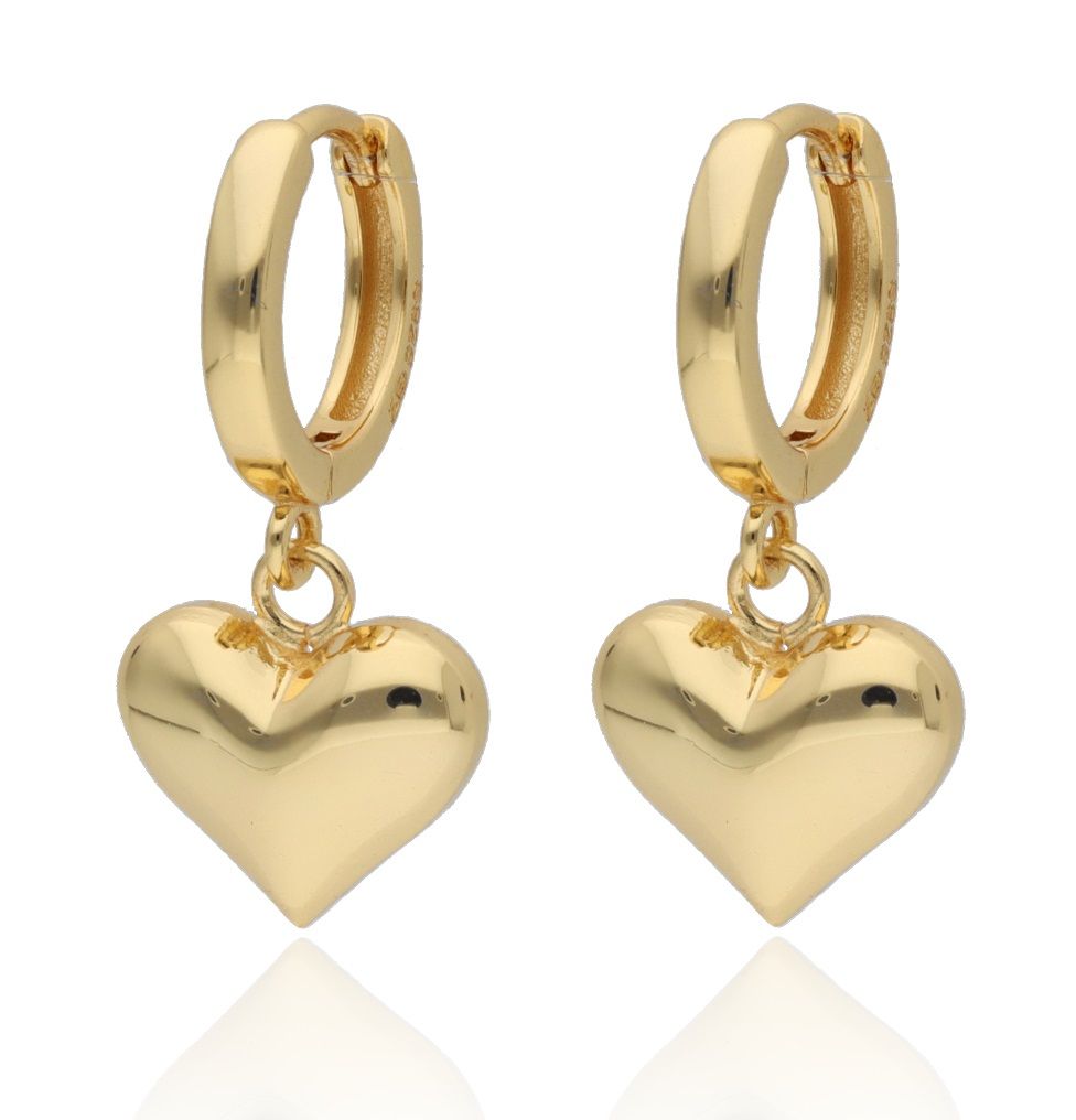 Silver Earrings Inflatable Heart 11Mm