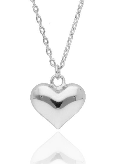 Silver Necklace Inflatable Heart 11Mm