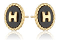 Silver Earrings onyx gold plated 10m