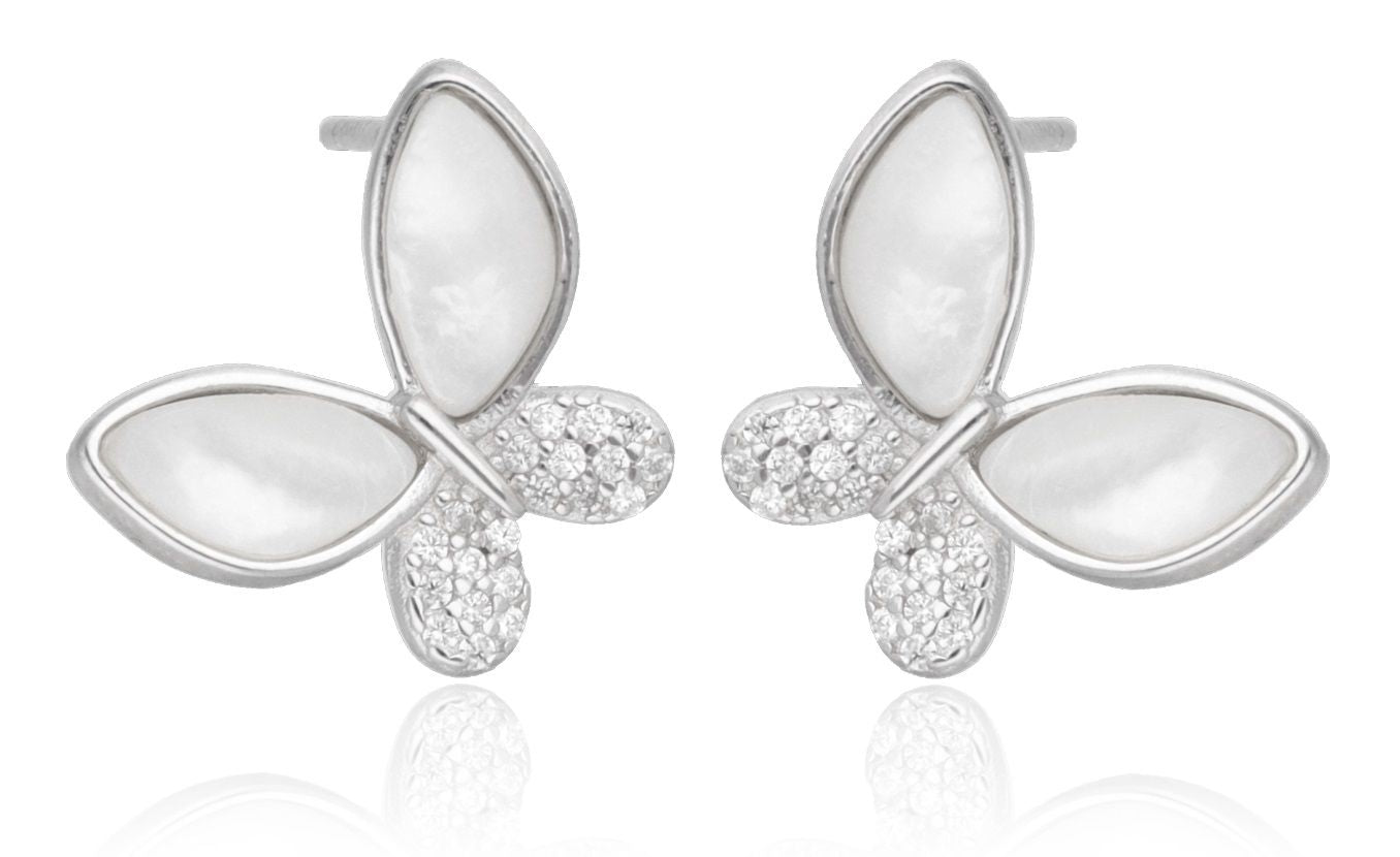 Silver Earrings shell butterfly 14.6m