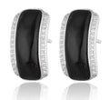 Silberohrringe Onyx 16mm