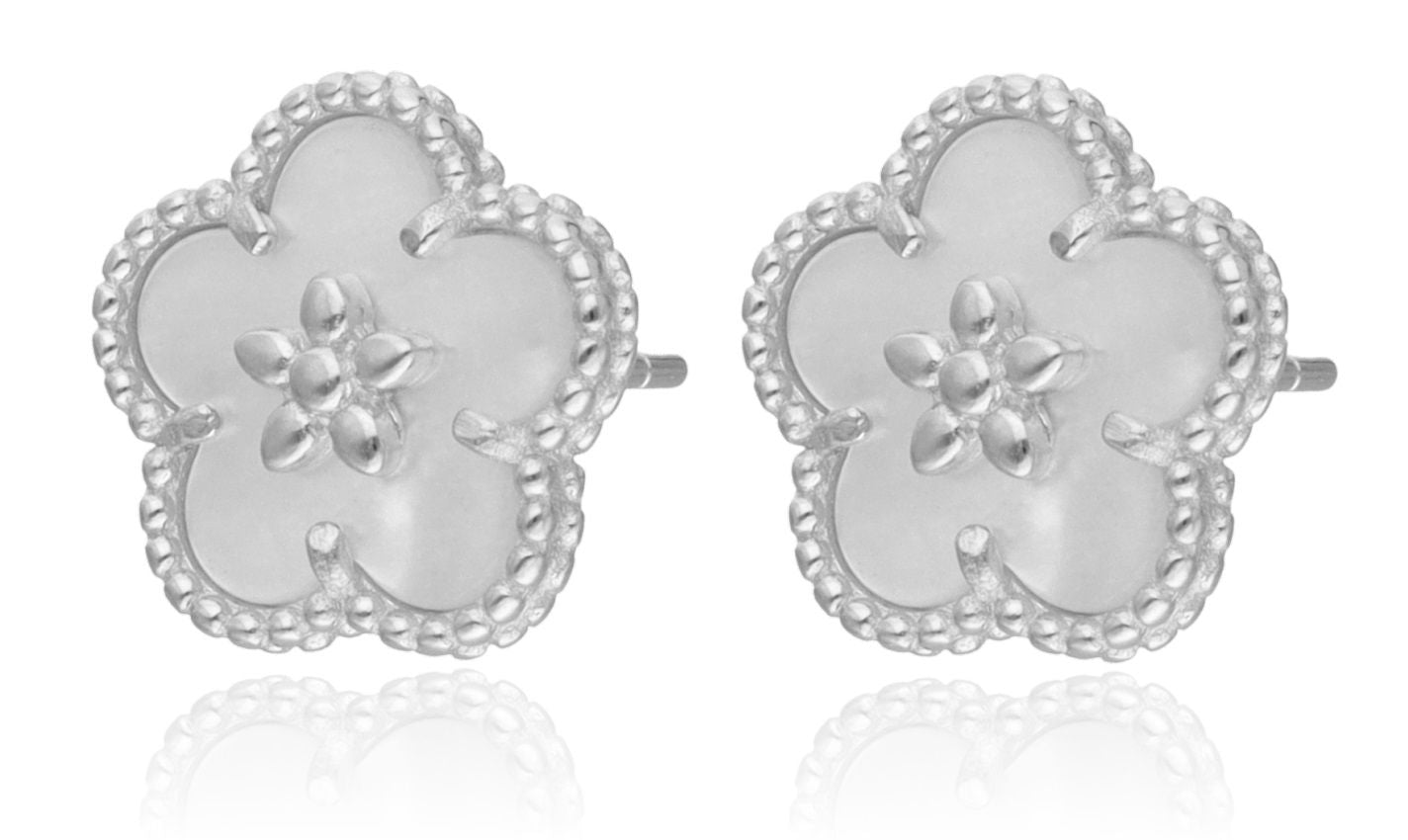 Silver Earrings shell flower 12m