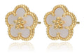 Silver Earrings shell flower gold plated 12m