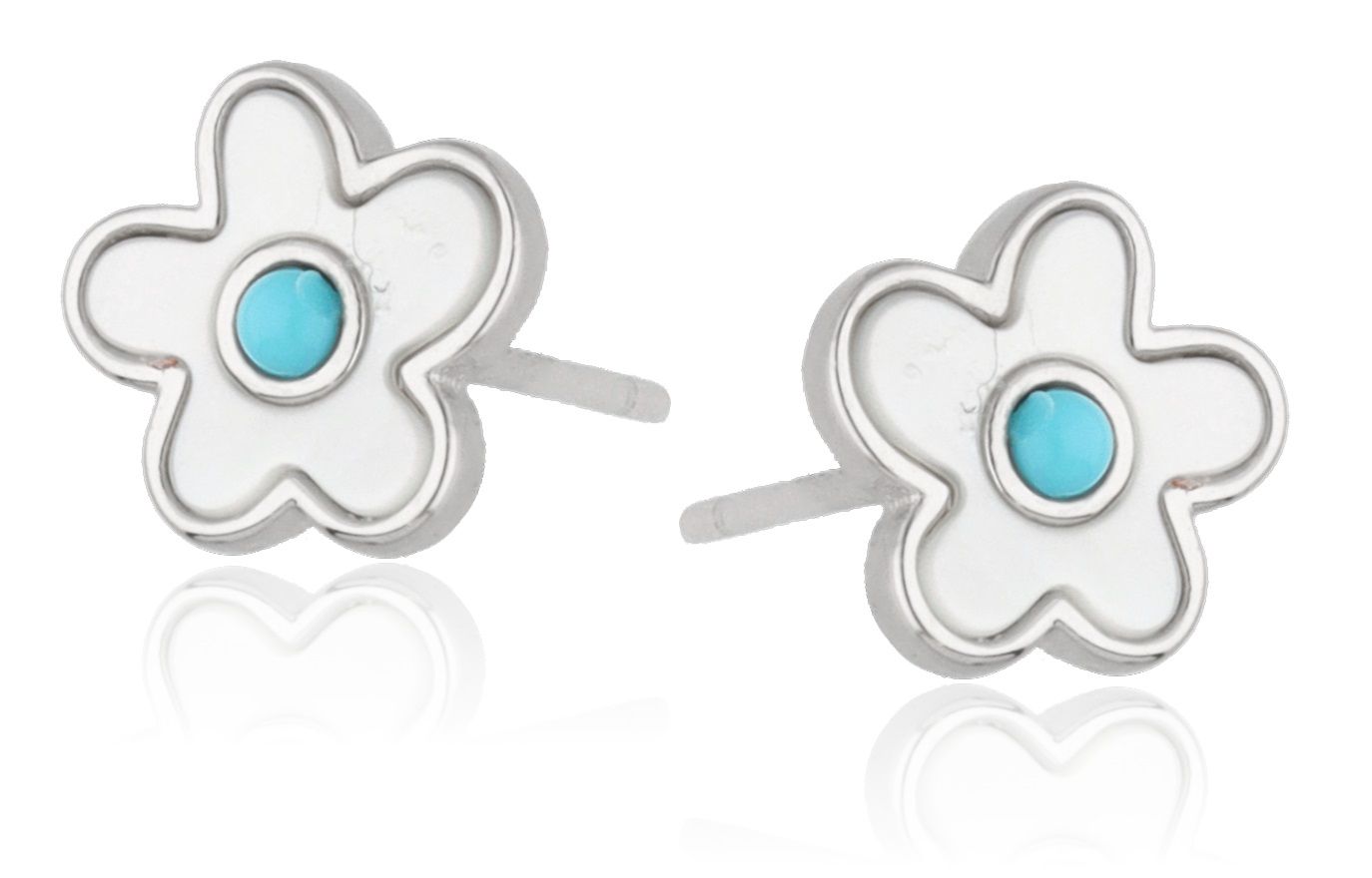 Silver Earrings Shell Flower 9M
