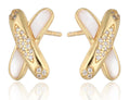 Silver Earrings 13m shell gold plated