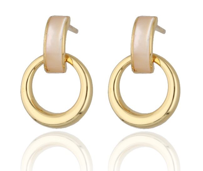 Silver Earrings shell gold plated 18m