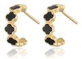 Silberohrringe Onyx vergoldet marokkanischer Klee 19,2mm