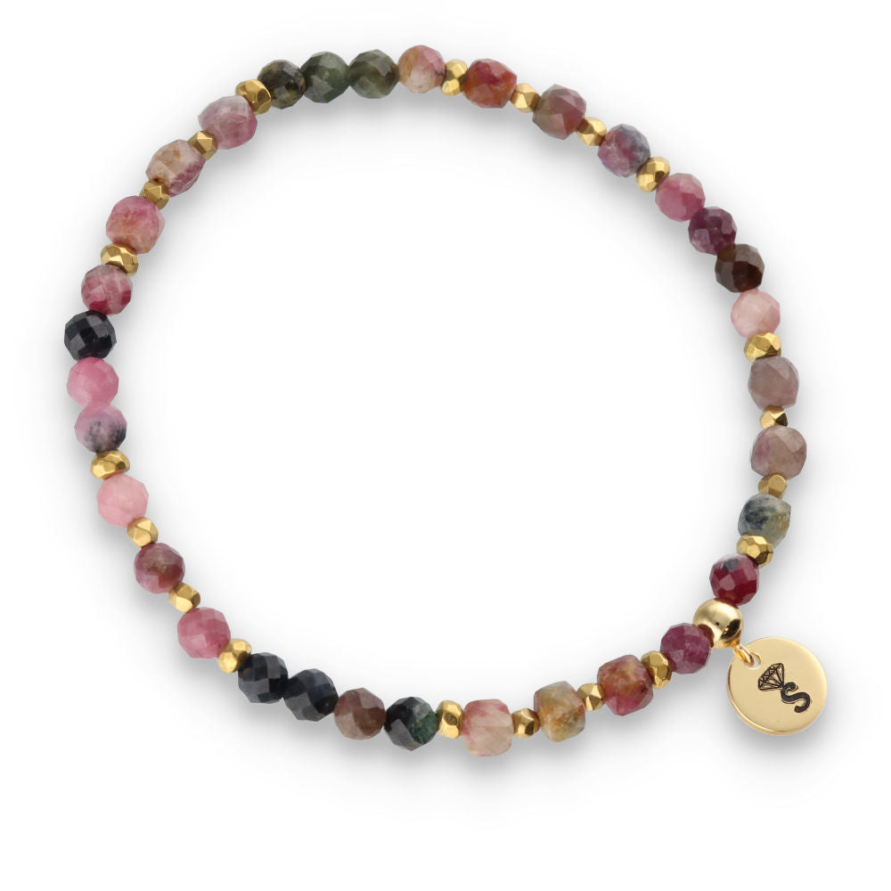 Silver Bracelet -30% tourmaline, hematite