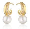 Silver Earrings pearl gold plated 19.2m