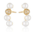 Silver Earrings pearl gold plated 15.7m