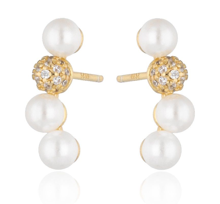 Silver Earrings pearl gold plated 15.7m