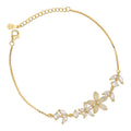 Silver Bracelet flower gold plated