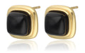 Silver Earrings onyx gold plated 11m