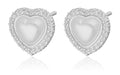 Silver Earrings heart pearl 10m