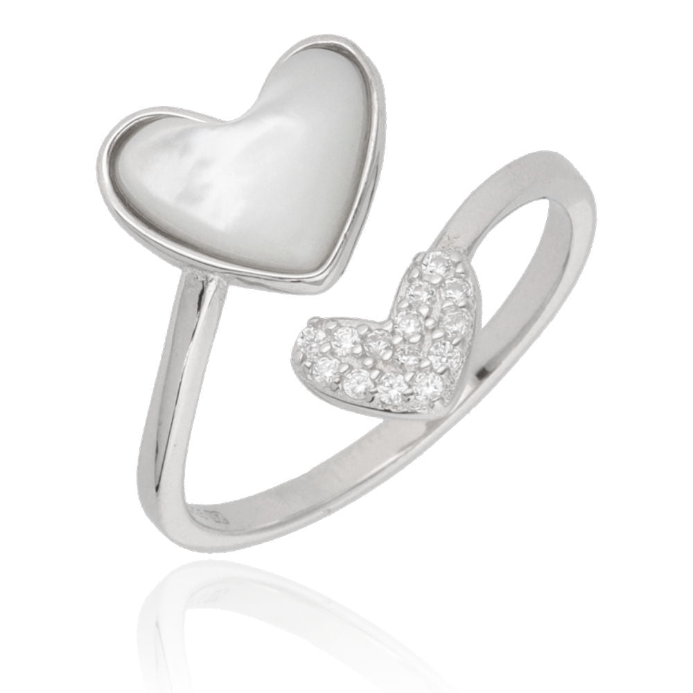 Silver Ring (US sizes: #6 #6.5 #7 #7.5 #8 #8.5) heart shell