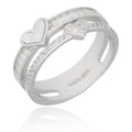 Silver Ring heart shell US size: #6; #6.5; #7; #7.5; #8 #8.5 8.6m