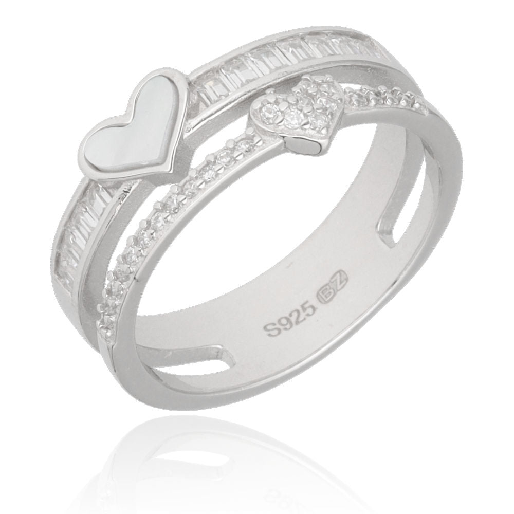 Silver Ring heart shell US size: #6; #6.5; #7; #7.5; #8 #8.5 8.6m