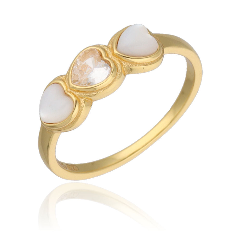 Silver Ring 6m heart gold plated US size: #6; #6.5; #7; #7.5; #8 #8.5 6m