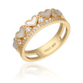 Silver Ring heart shell gold plated US size: #6; #6.5; #7; #7.5; #8 #8.5
