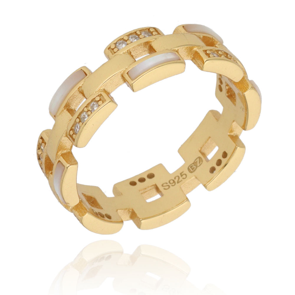 Silver Ring shell gold plated US size: #6; #6.5; #7; #7.5; #8 #8.5 6m