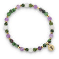 Silberarmband -30 % Amethyst, Hämatit, Jaspis, Smaragd, Mondstein