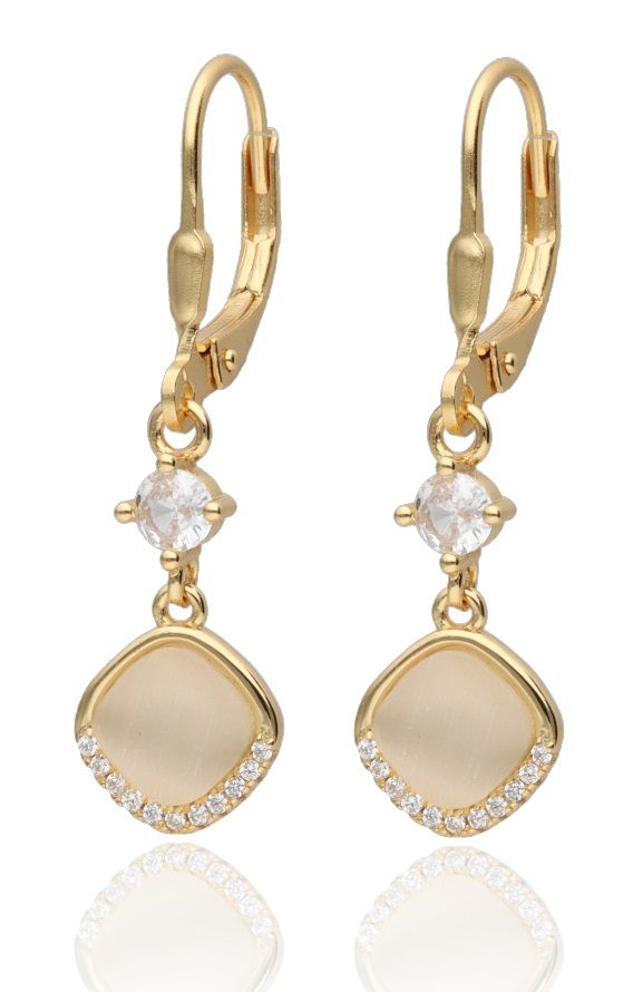 Silver Earrings gold plated English long 8.7m