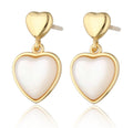 Silver Earrings heart gold plated shell 17.6m