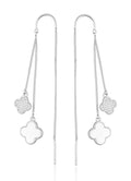 Silver Earrings Moroccan clover shell dragged 50m