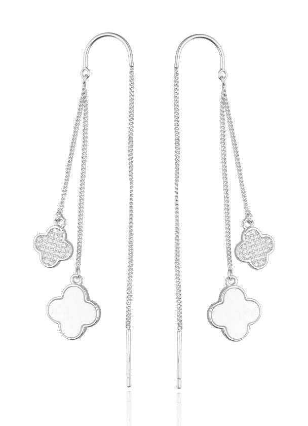 Silver Earrings Moroccan clover shell dragged 50m