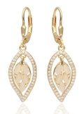 Silver Earrings gold plated English, long 19.3 m